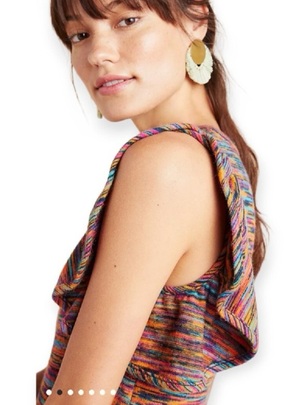 Anthropologie Multicolor Short Sleeve Knit Top